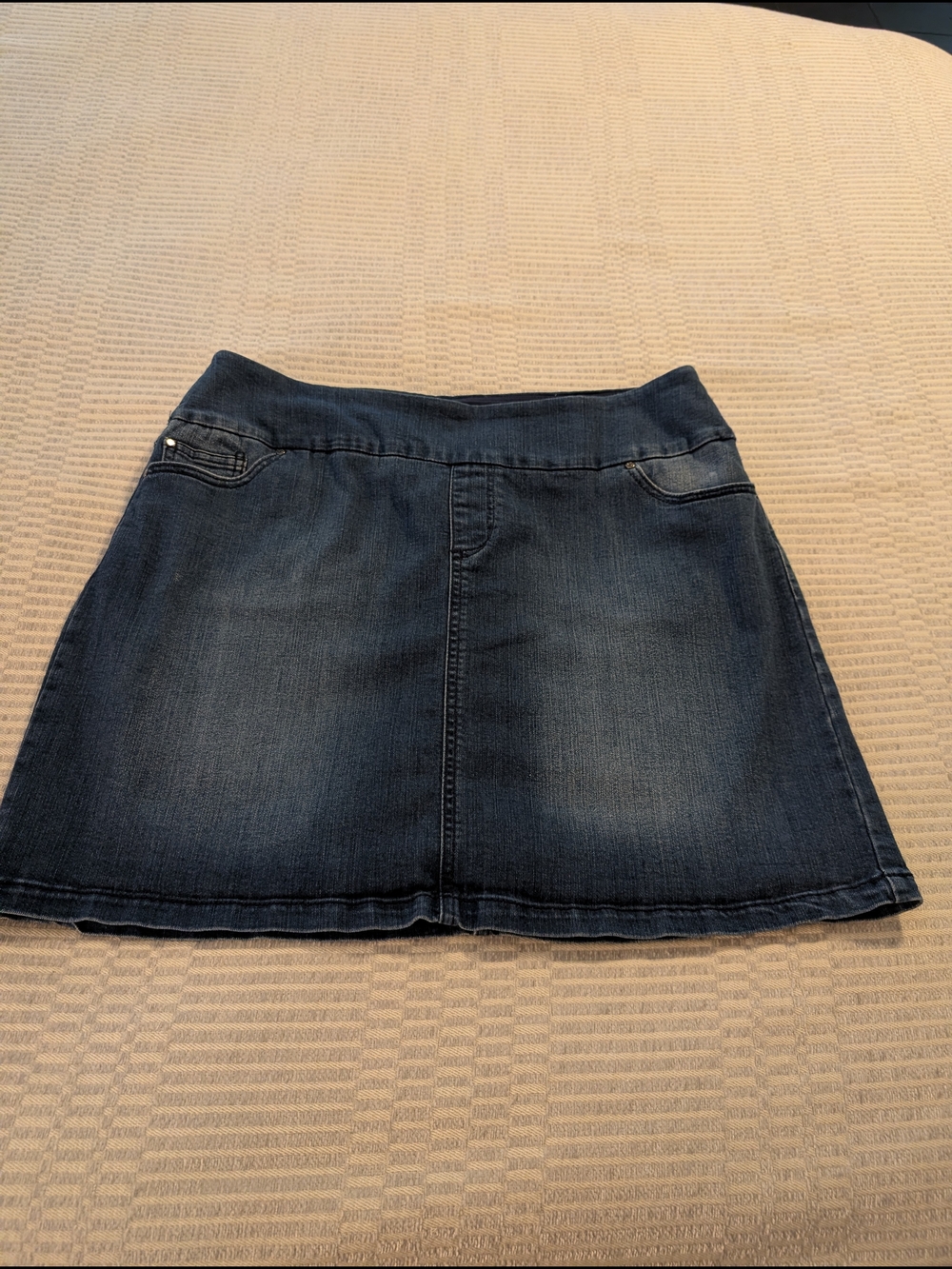 Denim A-Line Mini Skort, Size L